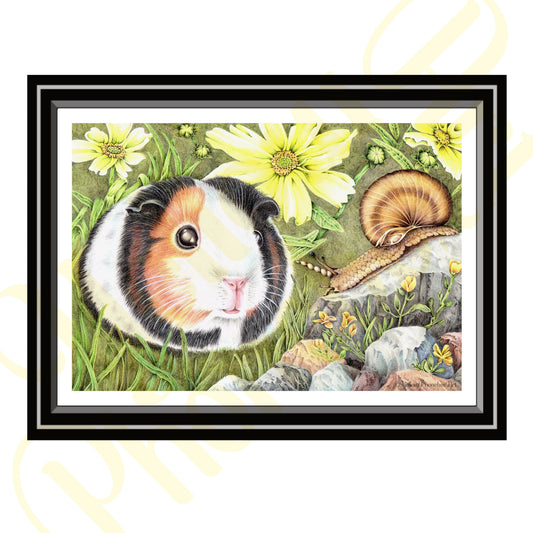 ‘Curious Guinea Pig’ - Print From Original Artwork - Wall Décor