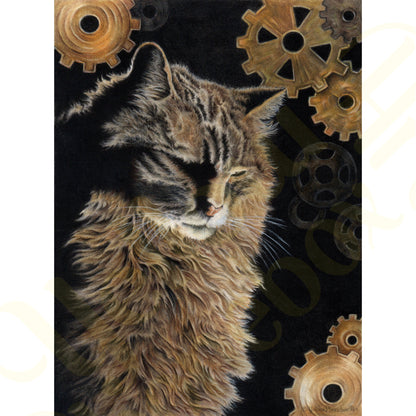 ‘Clockwork Kitty’ - Print From Original Artwork - Wall Décor