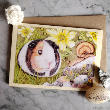 ‘Curious Guinea Pig’ - Handmade Greetings Card With Envelope