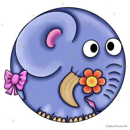 ‘Elephump the Elephant’ Die-Cut Self-Adhesive Sticker