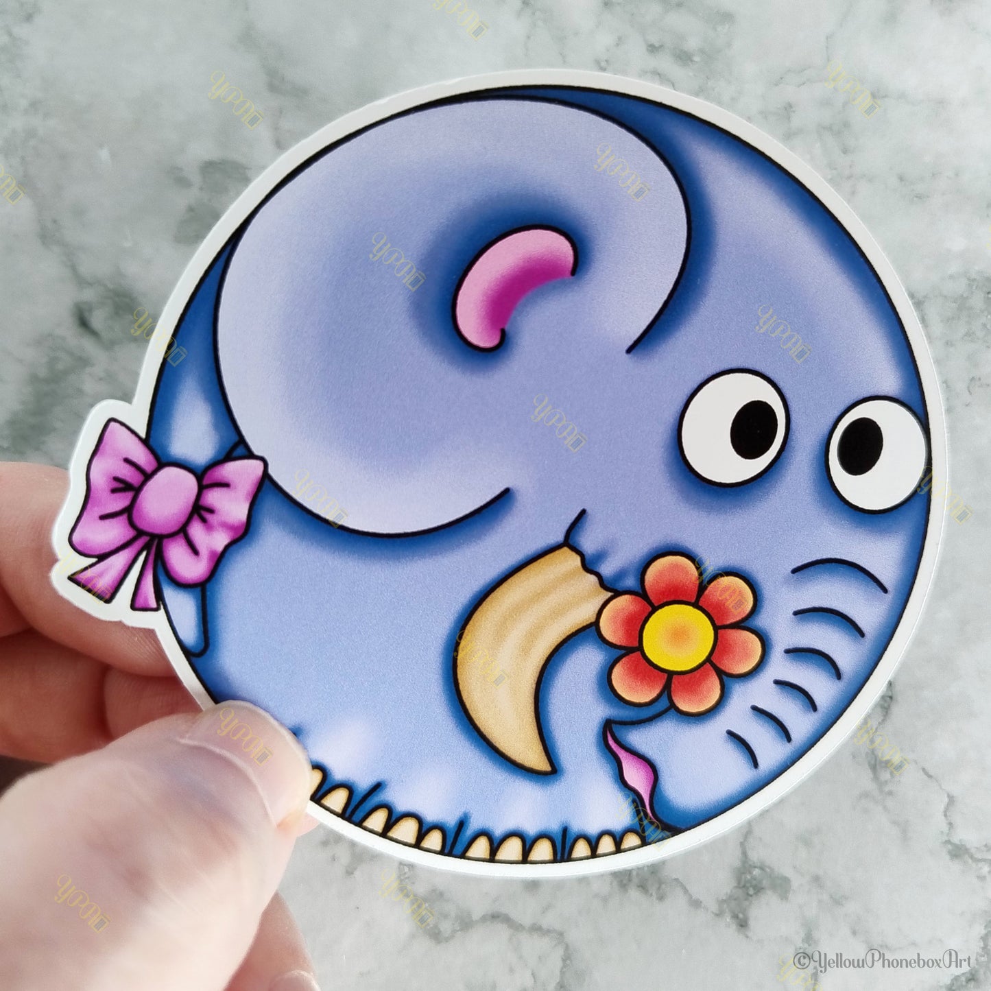 ‘Elephump the Elephant’ Die-Cut Self-Adhesive Sticker