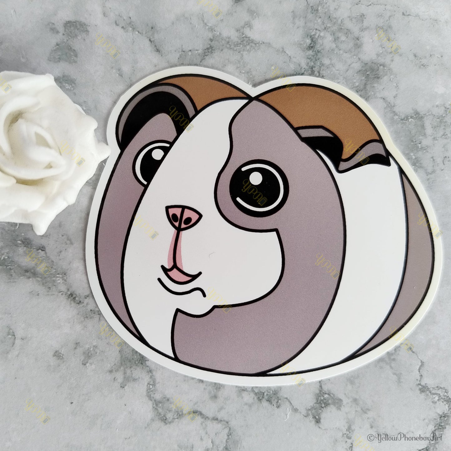 Guinea Piggy – Die-Cut Self-Adhesive Sticker - Available in Various Colours