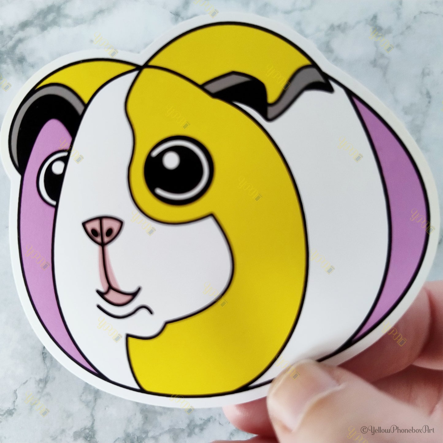 Guinea Piggy – Die-Cut Self-Adhesive Sticker - Available in Various Colours