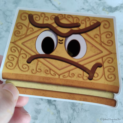 Angry Biscuits - Custard Cream Die-Cut Self-Adhesive Sticker