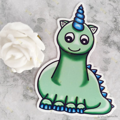 ‘Bogey The Unicorn Dinosaur’ - Die-Cut Self-Adhesive Sticker No1