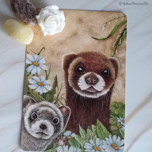 ‘Furry Ferrets’ - Matte Finish Postcard With Rounded Corners