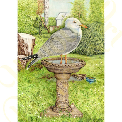 ‘I Am A Seabird!, This Is My Domain!’ - Handmade Greetings Card With Envelope