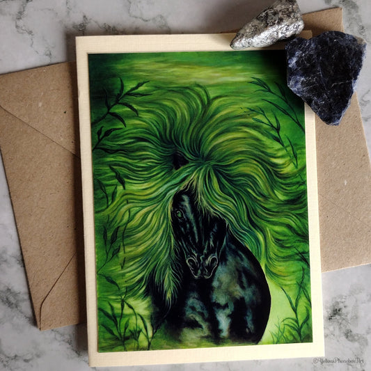 ‘Kelpie Of The Green Loch’ - Handmade Greetings Card With Envelope