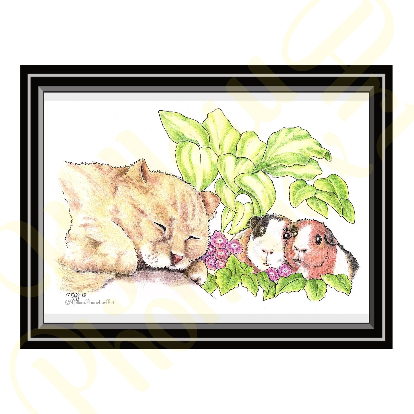 ‘Let Sleeping Kitties Lie’ - Print From Original Artwork - Wall Décor