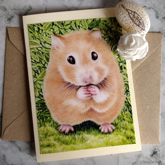 ‘Little Hamster’ - Handmade Greetings Card With Envelope