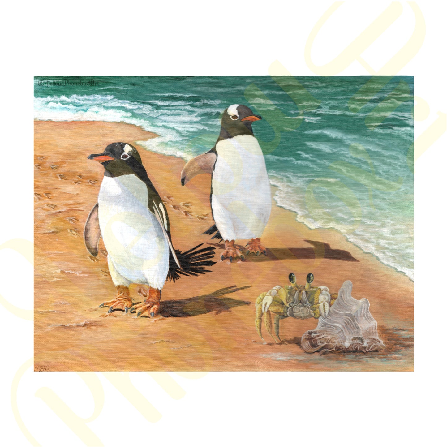 ‘Penguin Holiday’ - Print From Original Artwork - Wall Décor