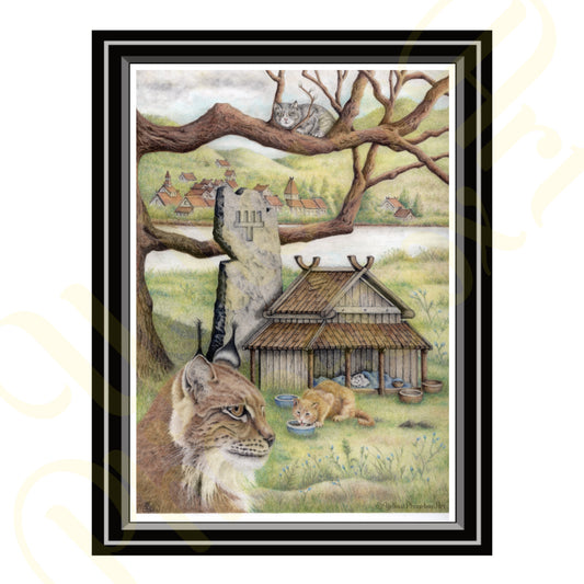 ‘Shrine To The Feline’ - Art Print From Original Artwork - Wall Décor