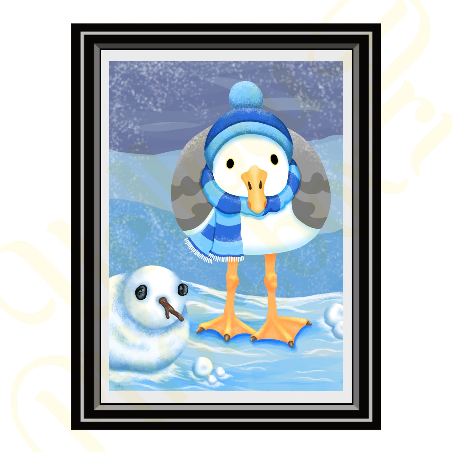 ‘Snowgull’ - Art Print From Original Artwork - Wall Décor