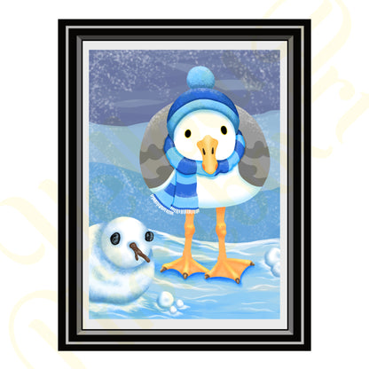 ‘Snowgull’ - Art Print From Original Artwork - Wall Décor