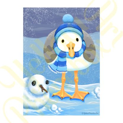 ‘Snowgull’ - Art Print From Original Artwork - Wall Décor